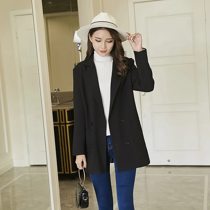 Повседневный женский пиджак осень 2020 новая корейская мода Свободный Тонкий