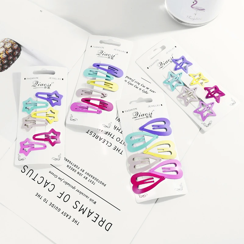 12 шт. заколки для волос из Цветной детские бабочка сердце квадратные Pinte