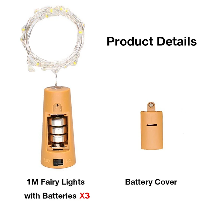 1 м 10 LED Феи бутылки вина пробковые световые гирлянды для свадьбы праздника