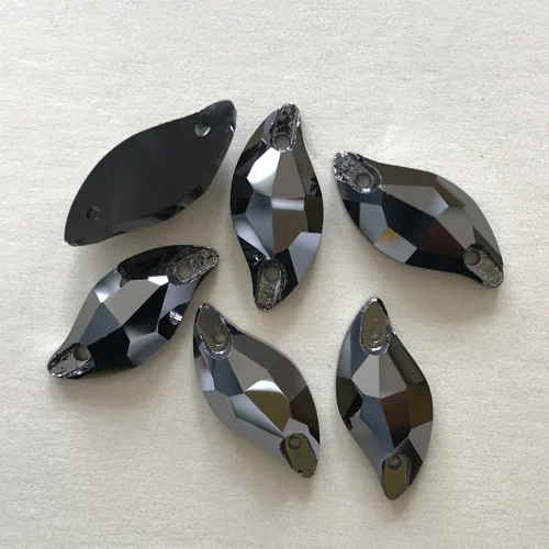 Jet Hematite YANRUO 3254 Алмазный лист Стразы для шитья плоские с оборота бусины Стразы шьют на хрустальных камнях для изготовления ювелирных изделий - Цвет: Jet Hematite