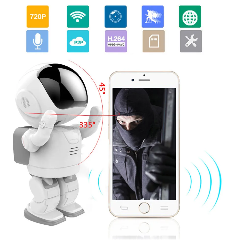 HD мини ip-камера Wifi камера беспроводная P2P видеонаблюдения ночное видение ИК Робот
