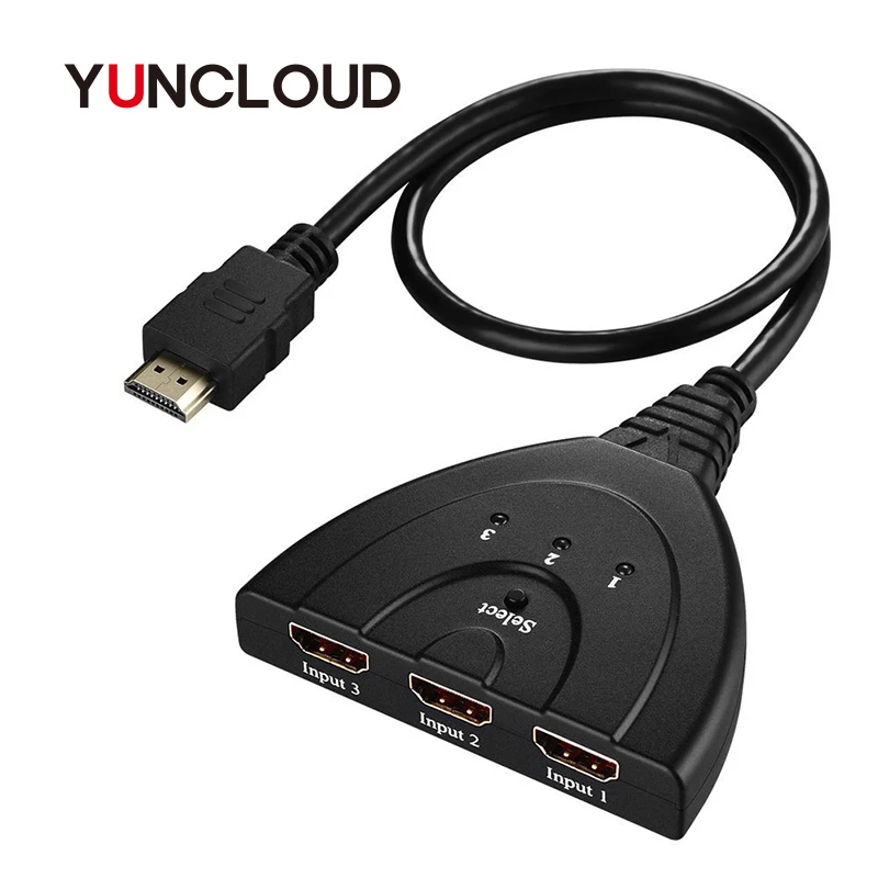 YUNCLOUD HDMI 3 в 1 Порты сплиттер 4 к HDR переключатель коробка Видео Селектор Мини Переключатель концентратор адаптер для DVD