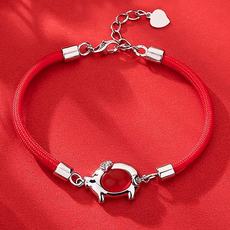 Новые крутые браслеты с красным веревочным браслетом 2019 большой год любви