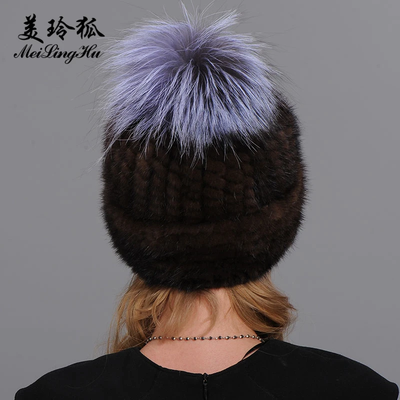 Женская зимняя утепленная шапка помпон с двумя краями|russian winter hats|russian fur hatrussian hat |