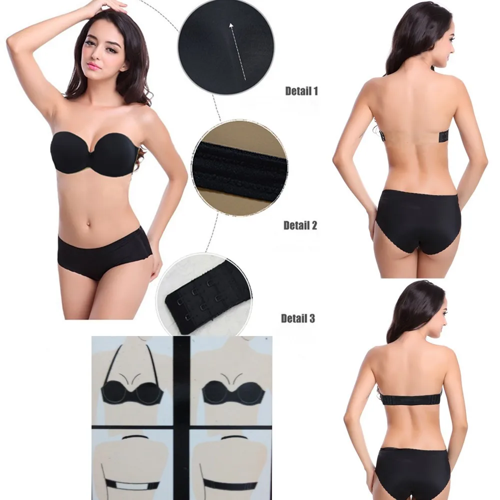 Очаровательный однотонный силиконовый женский бюстгальтер с открытой спиной