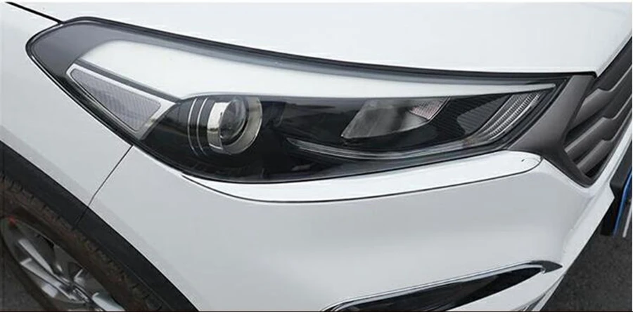 Аксессуары для hyundai Tucson- Chrome спереди головного света лампы век для бровей Газа Обложка Накладка