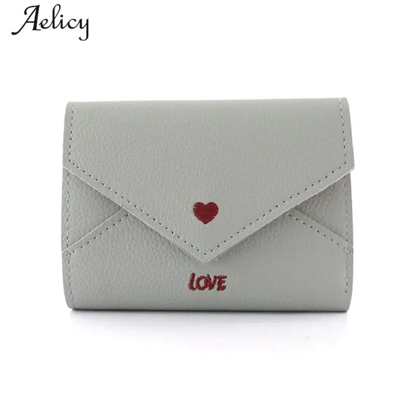 Aelicy женский простой короткий кожаный кошелек с надписью Love сумка для девочки