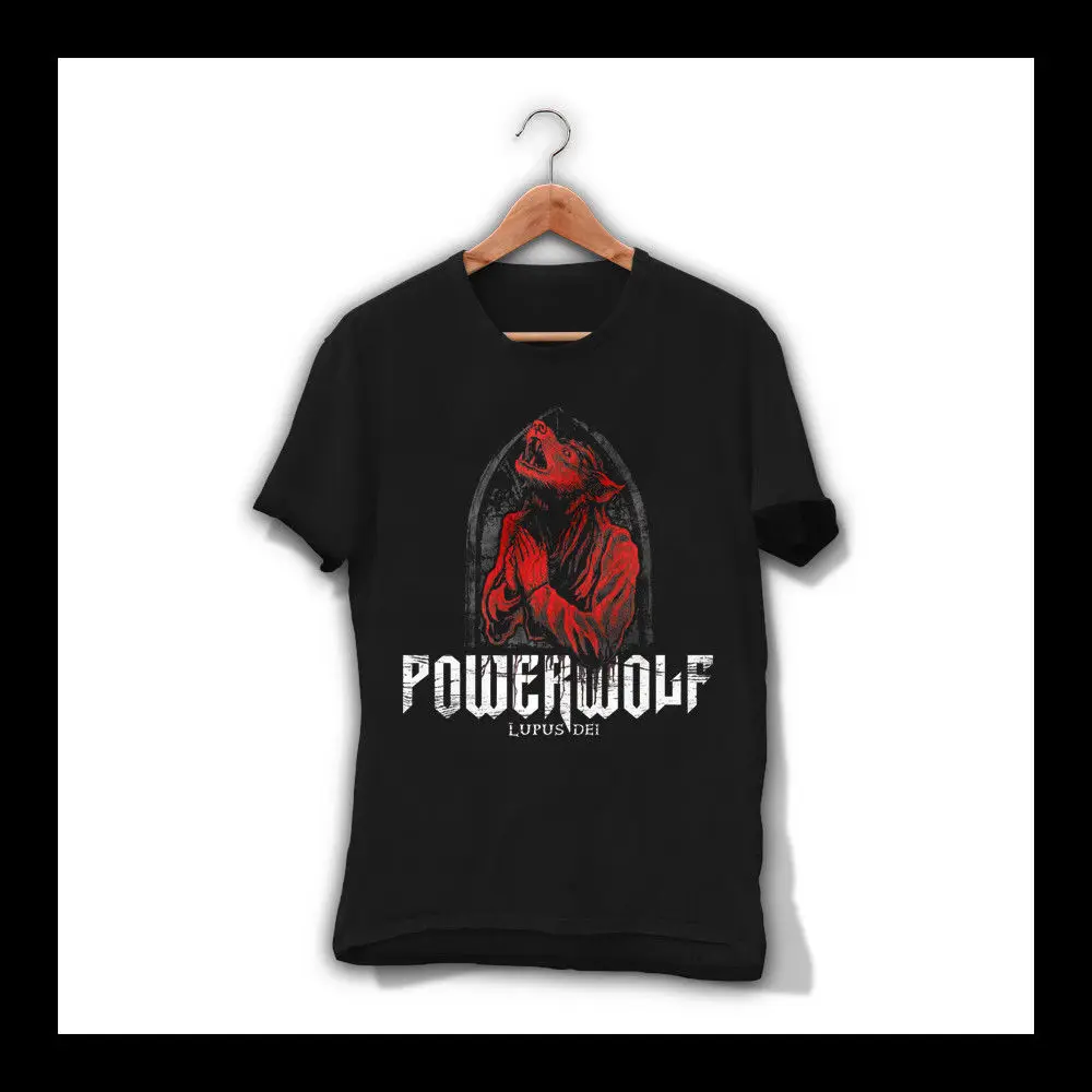 POWERWOLF LUPUS DEI Мужская футболка с тяжелым металлическим ремешком SAXON 2019 модная из 100%
