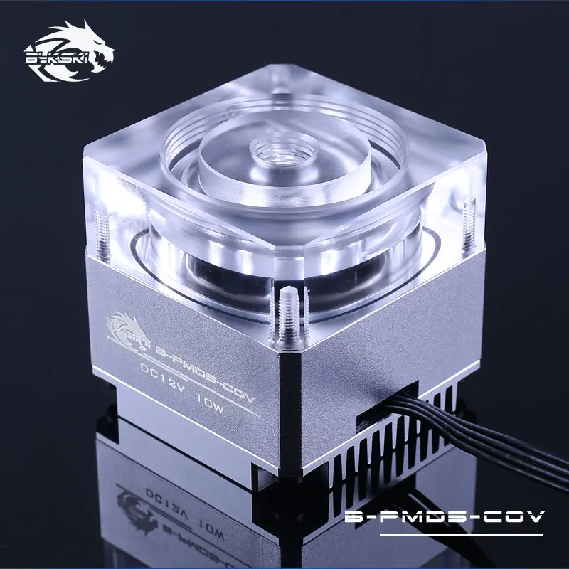 Bykski B-PMD3-COV, PWM DDC насосы, RBW, максимальный поток 600л/ч, Максимальный подъем 6 метров, требуется установленный Bykski 50 мм Диаметр резервуара - Цвет лезвия: Silver