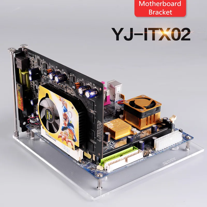 Прозрачная акриловая материнская плата QDIY Mini ITX с рамкой и кронштейном на