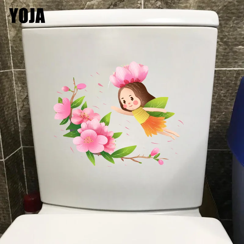 YOJA 22*17 8 см Творческая фея цветок ветка Девушка Спальня Настенная Наклейка