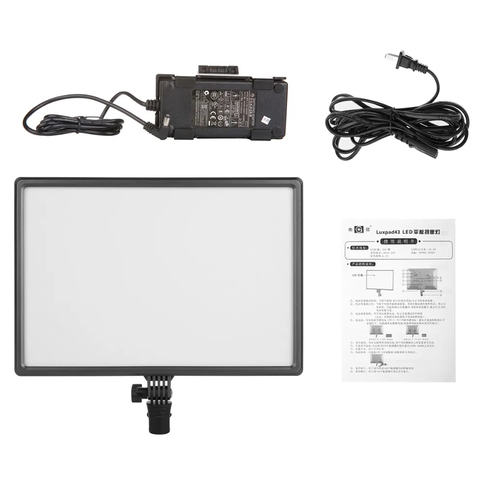 

NanGuang CN-LUXPAD43 Dimmable Ultra High Power Panel with AC Power Adapter Bi-Color for LED Video Light