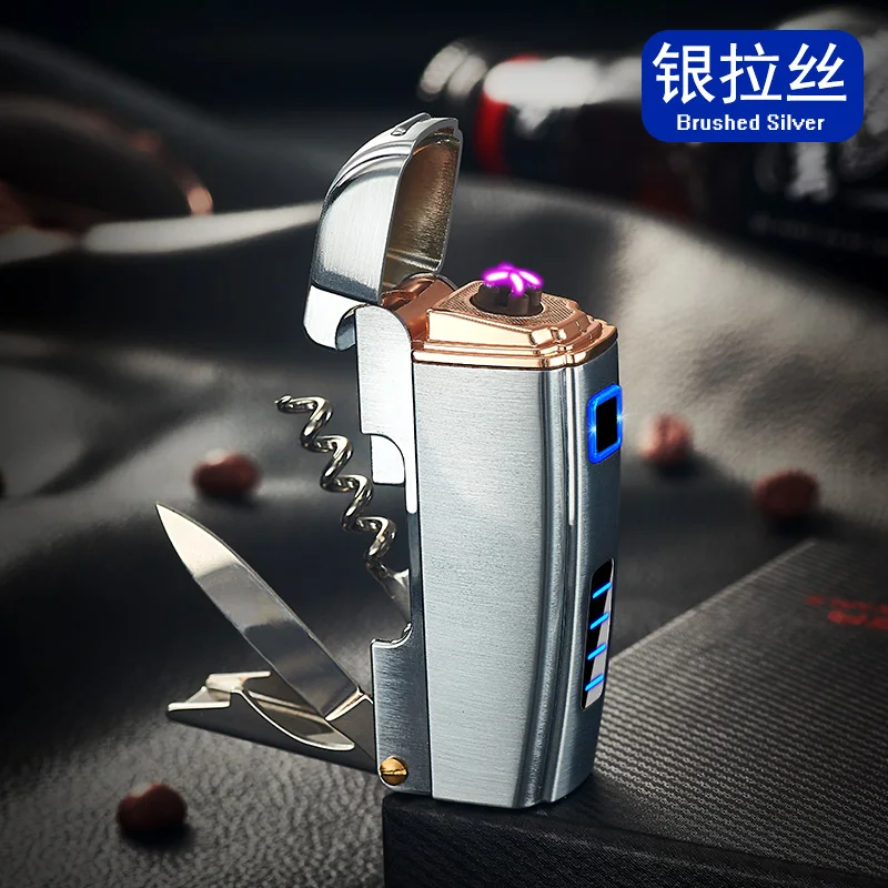 Новинка, электронная USB Зажигалка для ножей с зажиганием, металлическая подарочная зажигалка