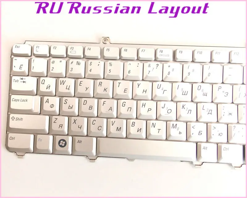 Русская раскладная Клавиатура для ноутбука Dell Vostro 1400 1500 500 1000 серебристая |