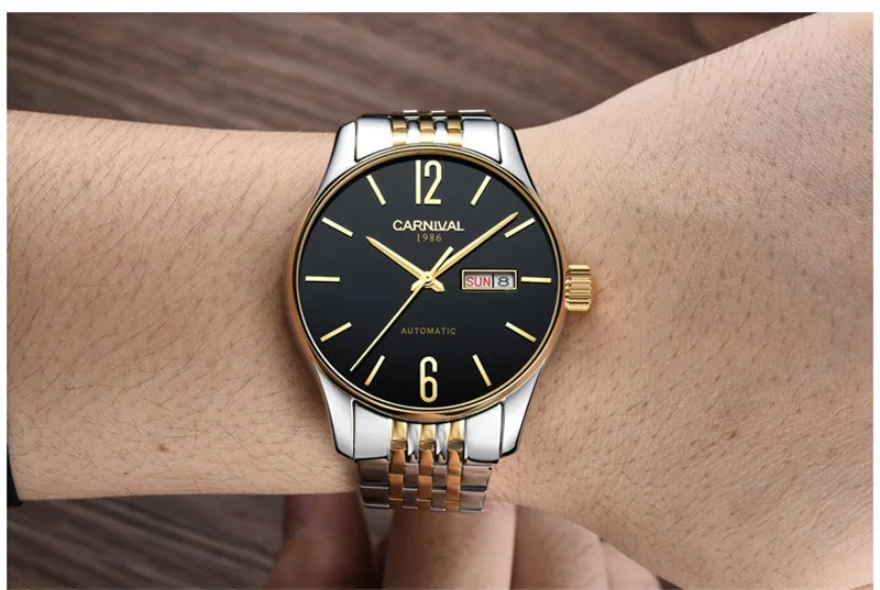 

CARNIVAL Top Brand Reloj Hombre Simple Fashion Casual Watches Men Date Waterproof Automatic Machinery Mens Watch 2017 New