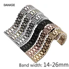 Ремешок для часов из нержавеющей стали, сменный Браслет для наручных часов с застежкой-бабочкой, 14 16 17 18 19 мм 20 21 мм 22 мм 23 24 26 мм 5 звеньев