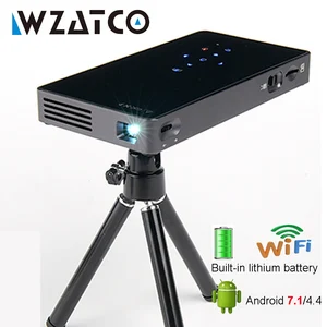 Портативный домашний кинотеатр WZATCO CT50S, карманный, на базе Android 7.1.2, Wi-Fi, светодиодный мини-проектор HD, для проектора Full HD1080P MAX 4K