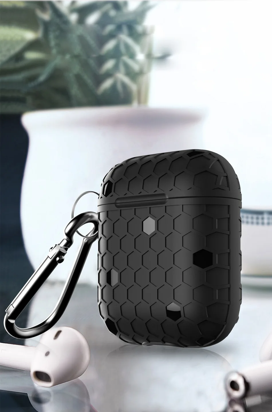 Black Bluetooth беспроводной Чехол для наушников для AirPods, силиконовый защитный чехол, аксессуары для Apple Air pods, чехол для зарядки - Цвет: Black