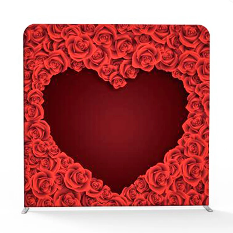 

Hot Sale LOVE Print Photo booth Pillow Case Backdrop with aluminum frame stand for photography party wedding