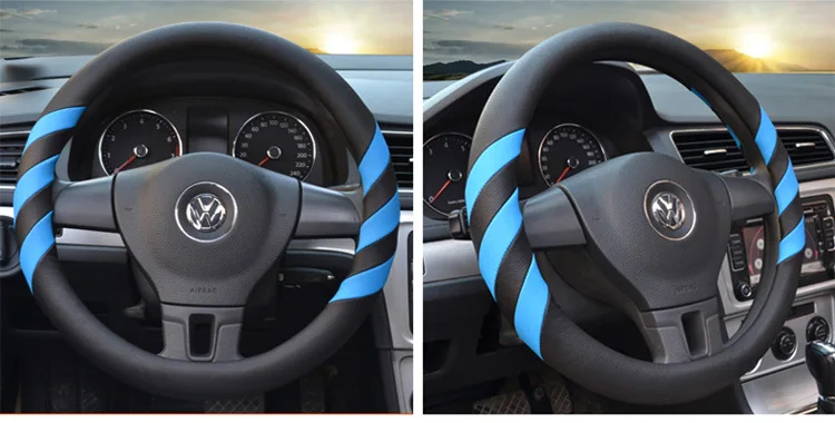 Спортивный Модный летний кожаный чехол рулевого колеса автомобиля для стайлинга автомобиля дышащий Противоскользящий руль 5 цветов на выбор лучшее качество