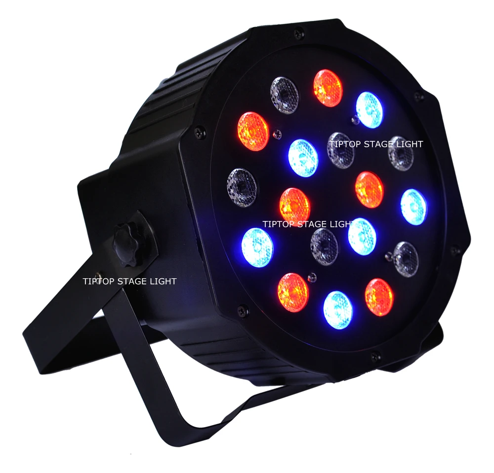 Плоский сценический светодиодный RGB светильник TIPTOP 18x3 Вт DMX512 3/6 каналов реальная