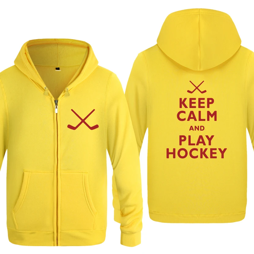 Keep Calm and Play Hockey креативные толстовки для мужчин 2018 мужские флисовые кардиганы на