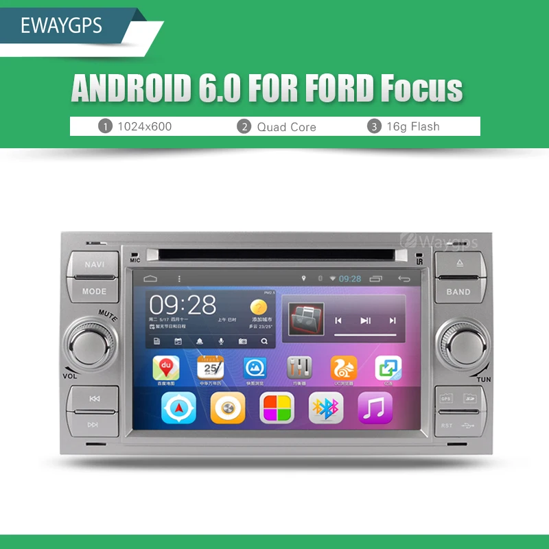 Android 6.0 4 ядра dvd плеер автомобиля стерео gps навигация для Ford Mondeo Focus S Max C Galaxy Fiesta Fusion