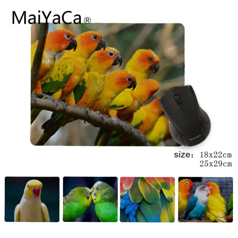 

MaiYaCa New Designs Cute parrot beautiful feathers Beautiful Anime Mouse Mat Size for 180x220x2mm and 250x290x2mm Small Mousepad