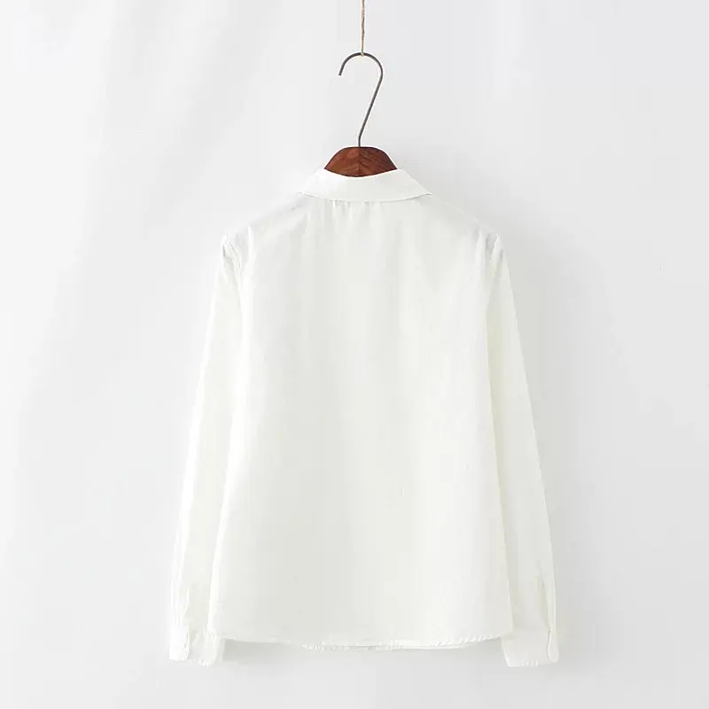 Dioufond/Новая повседневная хлопковая рубашка с длинными рукавами|blusa feminino|blouse