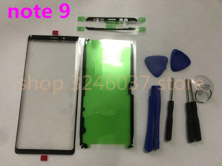Original NOTE9 Front Outer Glass Lens replacement for Samsung Galaxy note 9 N960 N960F LCD touch screen+ Adhesive +Tools