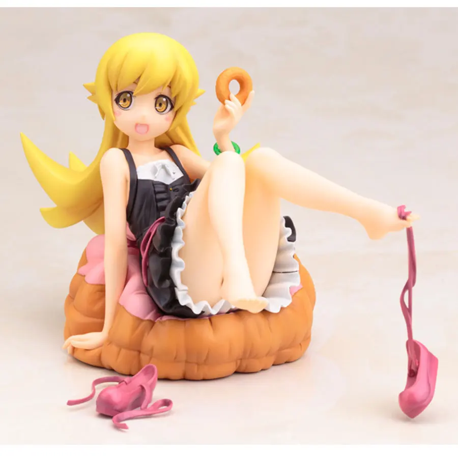 15 см аниме мультфильм моногатари серии Oshino Shinobu модель черное платье пончик ПВХ