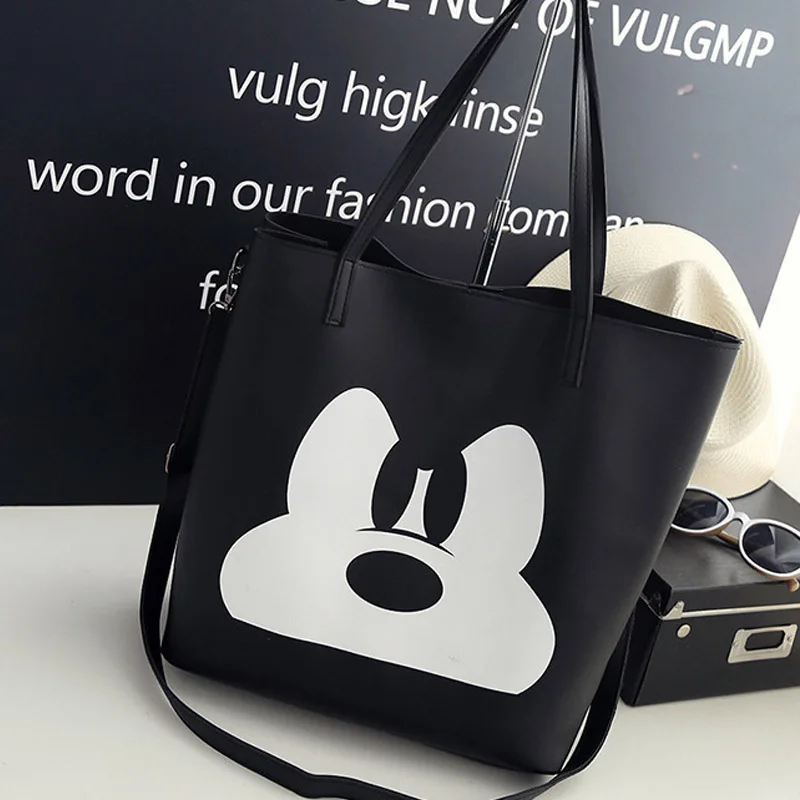 Black Рюкзак disney Angry Mickey mouse высокого качества женские рюкзаки женская сумка через плечо большая Повседневная сумка сумки - Цвет: Black