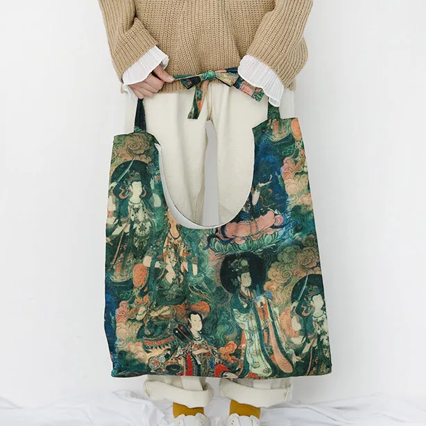 Женская модная сумка на плечо Регулируемая Холщовая Сумка особенная с принтом