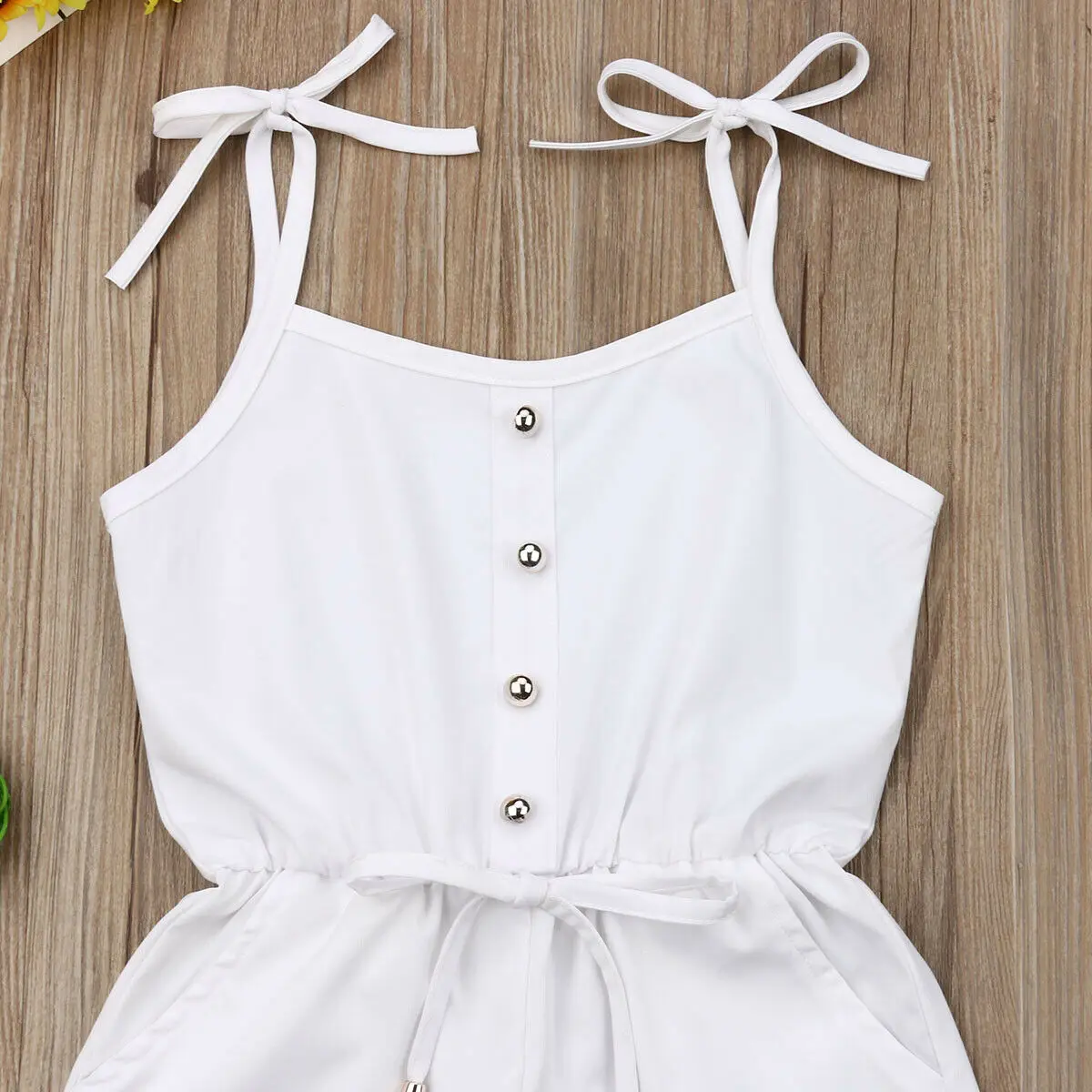 Детский комбинезон без рукавов pudcoco белый однотонный из хлопка для маленьких