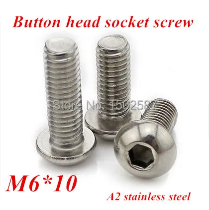 100 шт./лот M6 * 10 Болт A2-70 ISO7380 болт с полукруглой головкой/болт SUS304 нержавеющая сталь