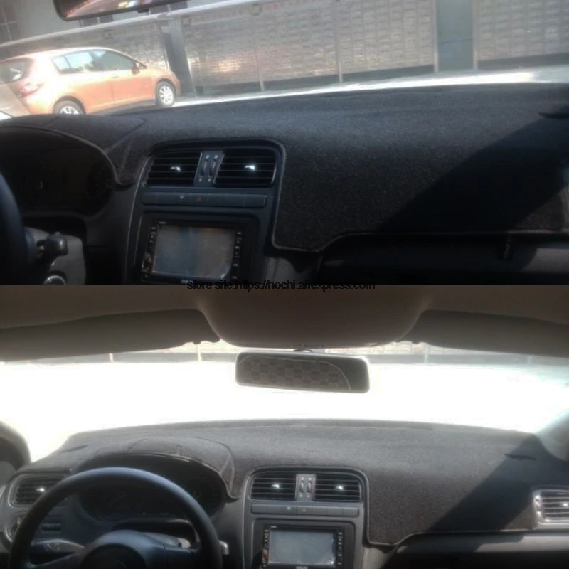 STPLRGECP двухслойный черный тире коврик для Volkswagen VW Polo Dashmat ковер приборной панели