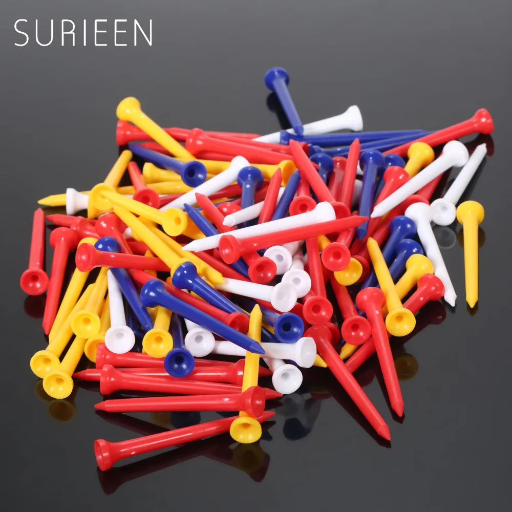 SURIEEN 100 шт./лот + 70 мм 2 3/4 дюйма разноцветные пластиковые Гольфы с наконечником