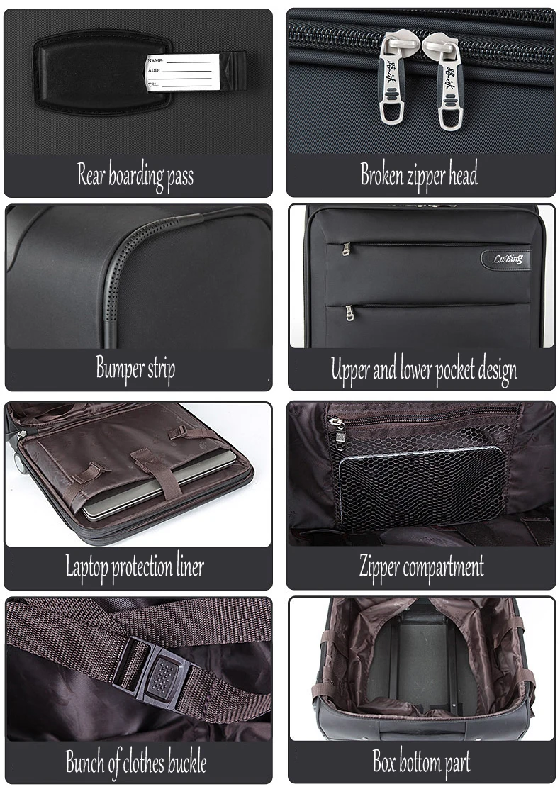 GraspDream Новая мода 16/18 Размер багаж на колесиках фирменный туристический чемодан на вращающихся колесиках женская сумка-интернат для переноски чемоданов