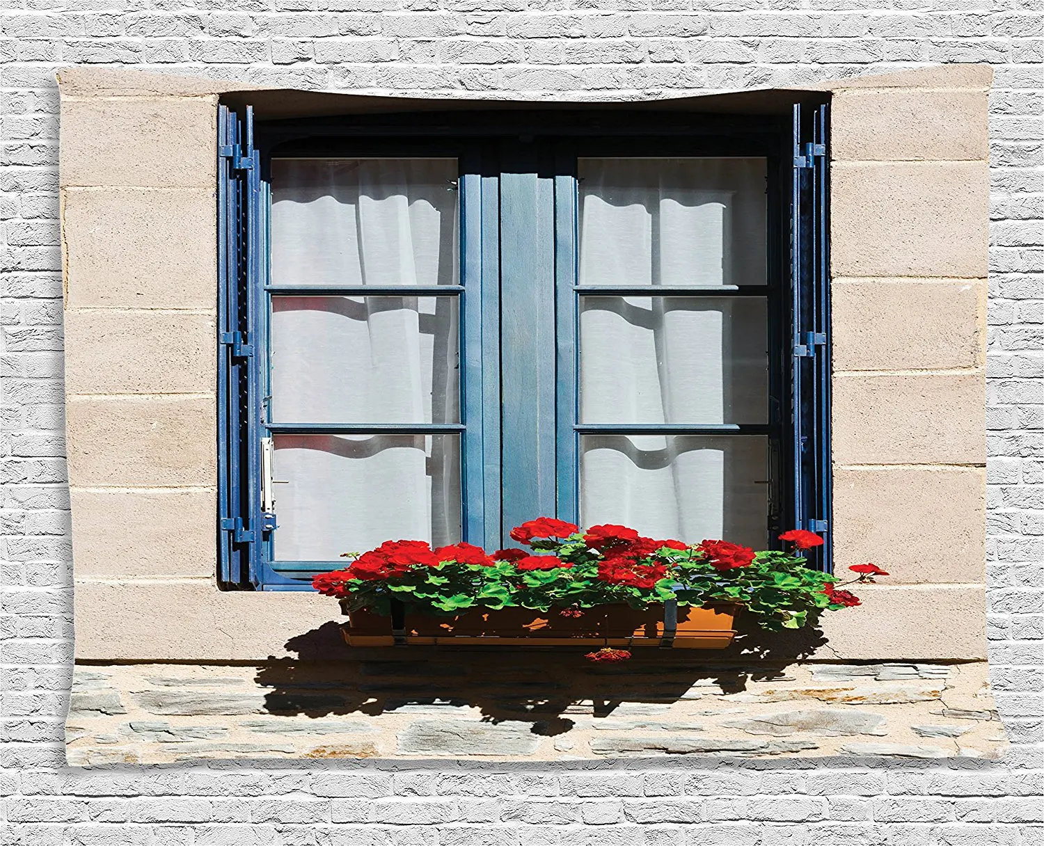 Шторы Декор гобелен Средиземноморский стиль окно с открытым окном ставни