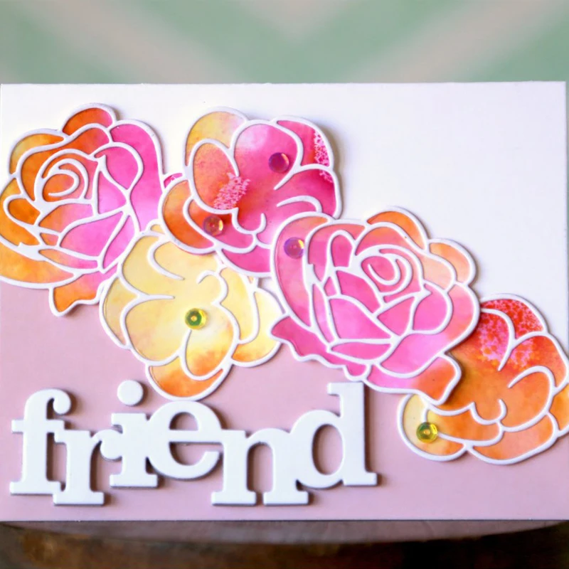 Новый трафарет для резки металла с надписью Big Word Friend скрапбукинга фотоальбома