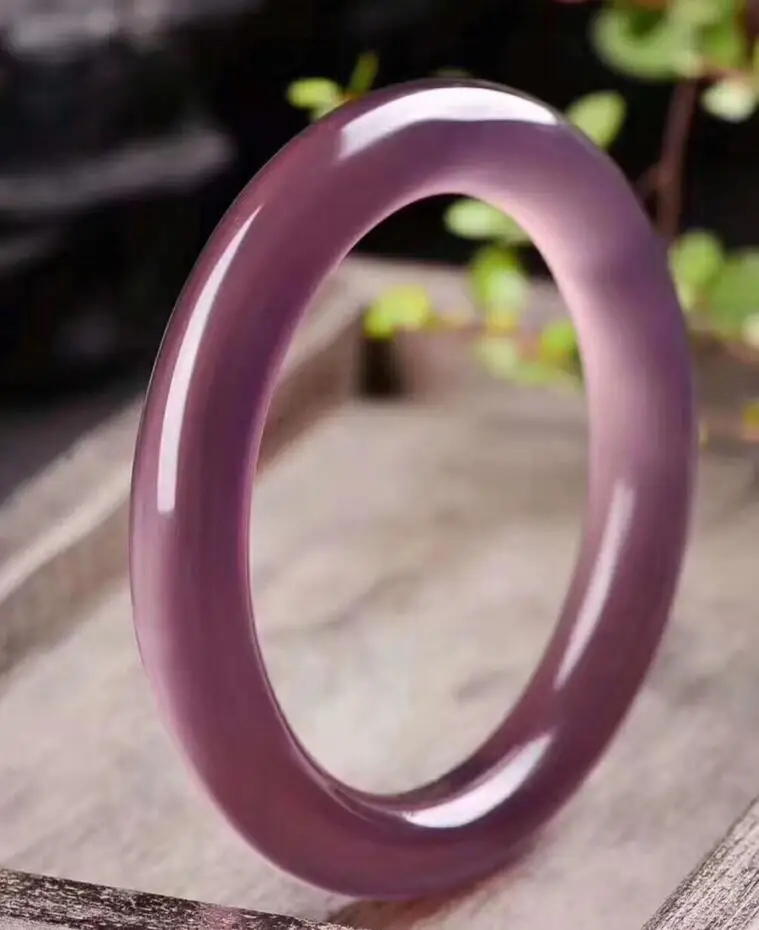 Handmade 100% Natural Icy bright pink white stone Bangle Bracelet jadeite | Украшения и аксессуары