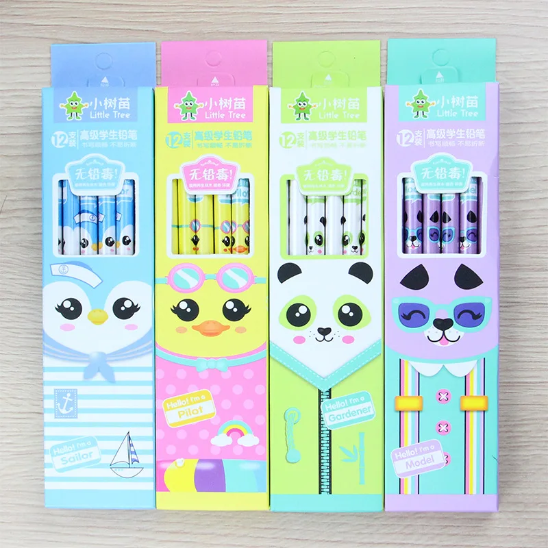 Высокое качество 12 шт HB деревянный карандаш Kawaii панда карандаши с животными для