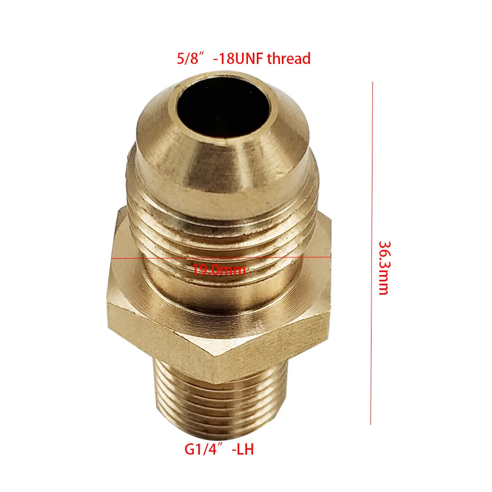 5/"-18 UNF мужской 3/8" клеш SAE x 1/" BSPP Мужской левый соединитель Адаптер латунный фитинг трубы для топливного клапан для газа, воды