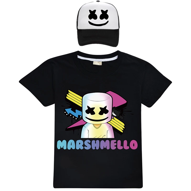 Детская толстовка с надписью Music Modis dj Marshmello + шапки новинка 2019 года черная
