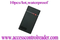 10pcslot  smallest case Waterproof 125khzEM-ID weigand 26 proximity access control rfid card reader  one year warranty