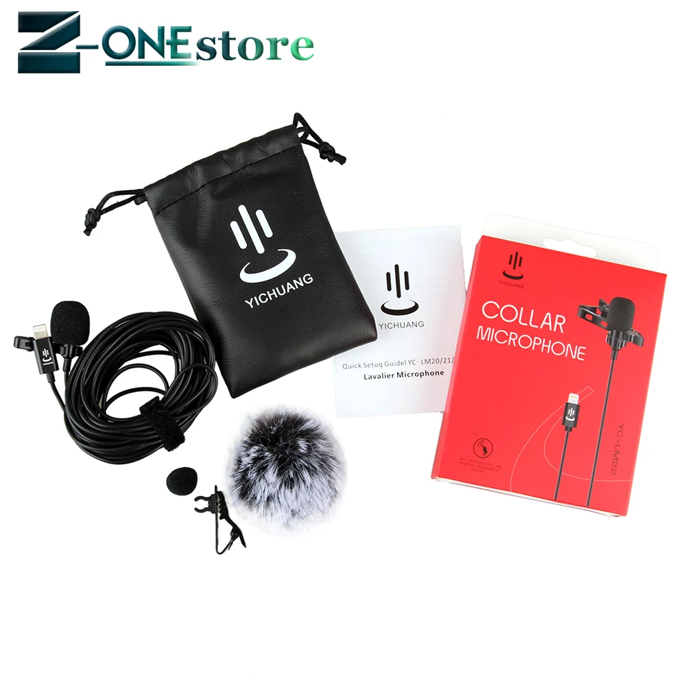 YC LM22 6m профессиональный микрофон Lavalier Lightning для iPhone XS X/8/8 Plus/7/7 Plus iPad 4/3/2 Pro Air 2 iPod