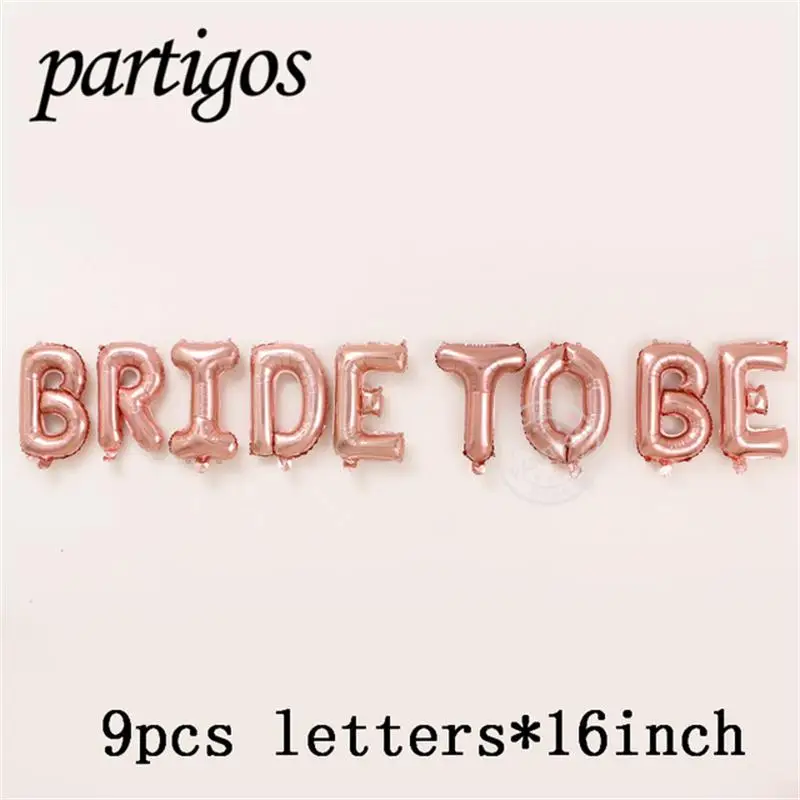 16 дюймов розовое золото буквы "Bride to be" Фольга шар «любящее сердце» воздушные шары курица декорации на свадьбу, вечеринку принадлежности для вечеринки-девичника - Цвет: rose gold 16inch
