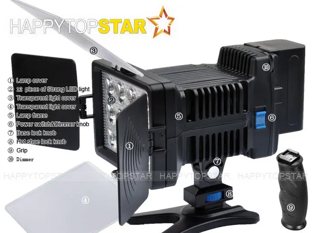 1040A 3200 K-5400 K LED фото свет для JVC Panasonic Pentax SANYO Canon Nikon литий-ионный аккумулятор и