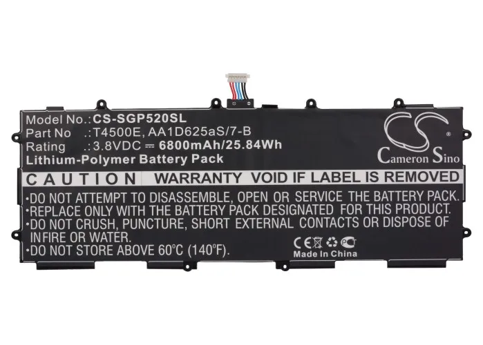 Cameron Sino 6800 мАч аккумулятор AA1D625aS/7 B T4500E для Samsung Galaxy Tab 3 10 1 GT P5200 P5210 P5220|Батареи