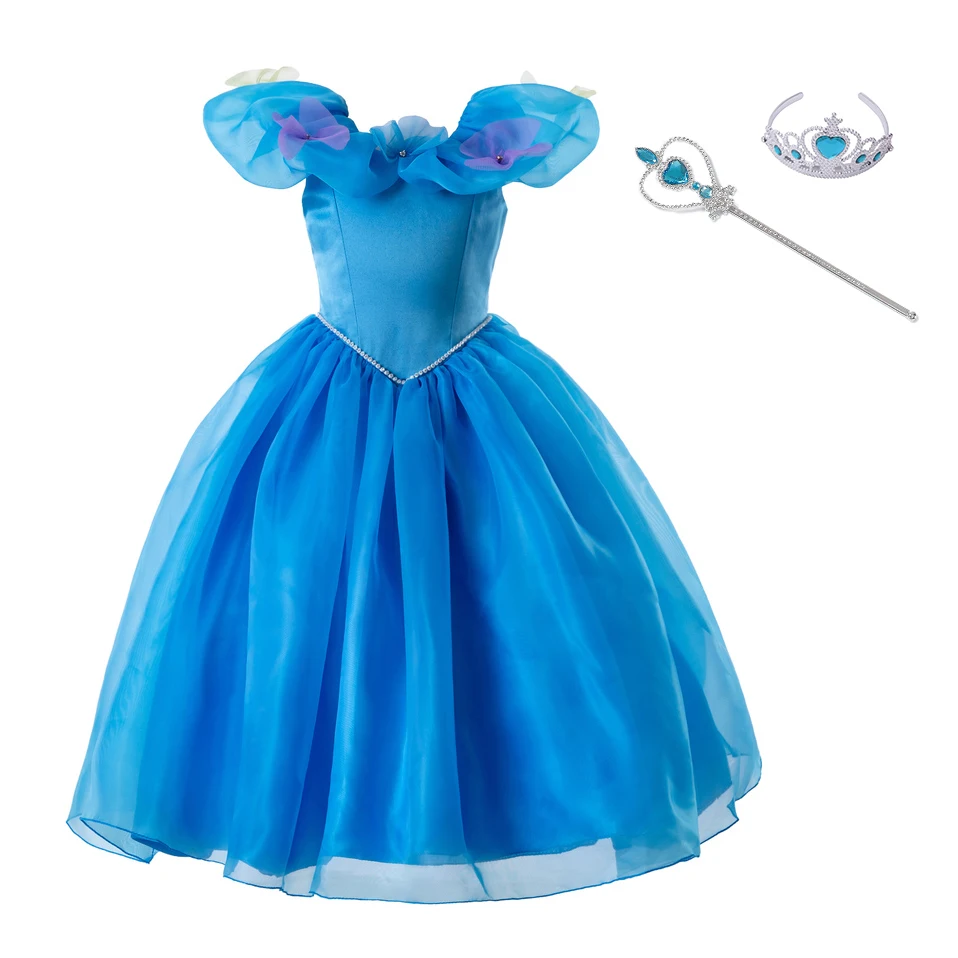 Pettigirl Princess Cosplay Elegant for Girls Dress Cinderella Dresses with Flowers Party Costume Kids Clothes 2020 GD50613-3 | Детская